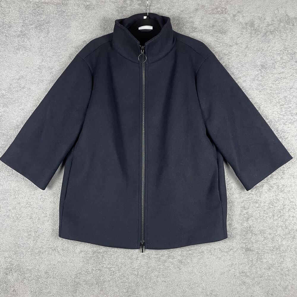 Akris Punto Jacket Womens 8 Wool Blend Bergdorf Goodman Modern Boxy Minimalist